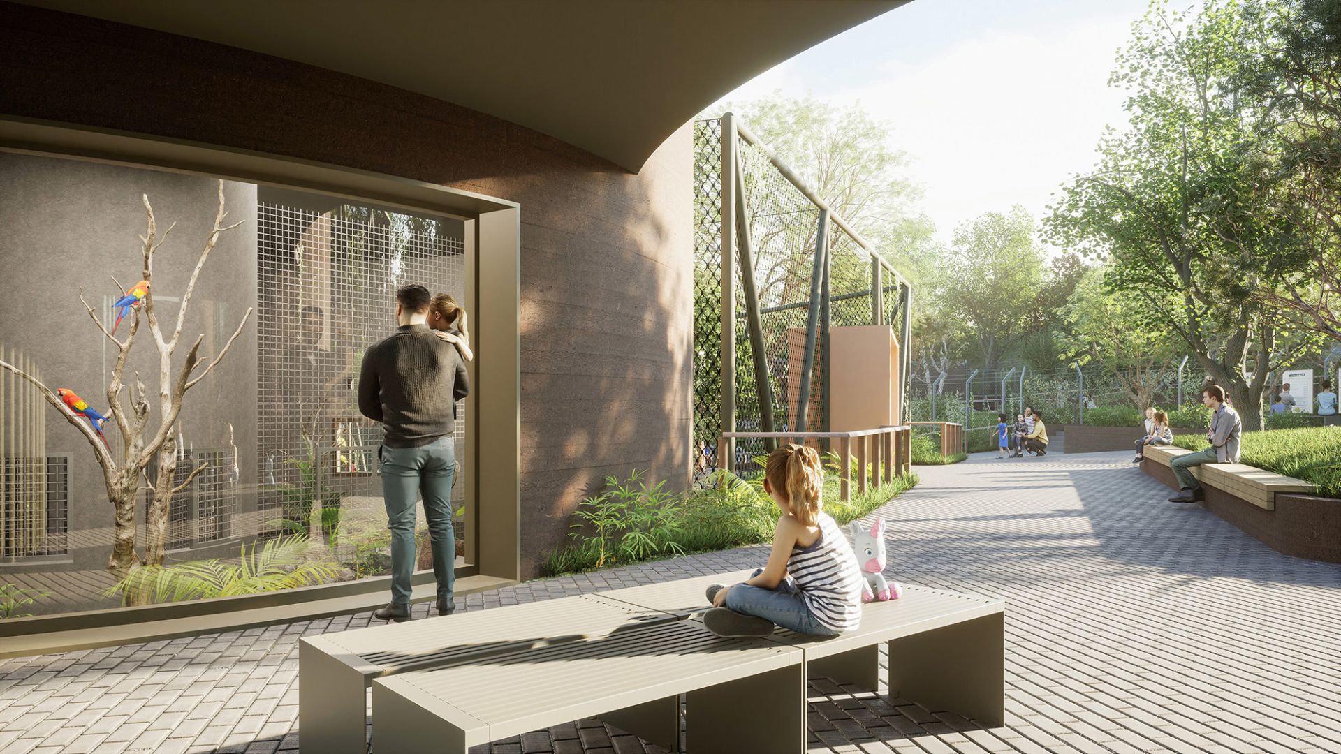 Kistestű főemlős és papagáj bemutató