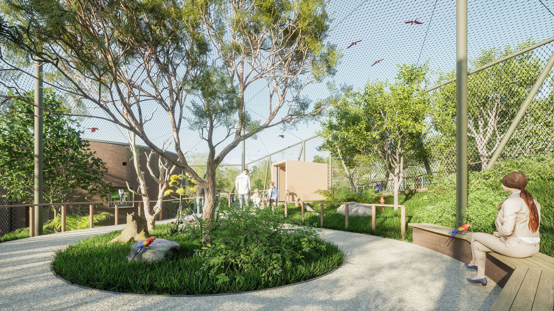 Kistestű főemlős és papagáj bemutató